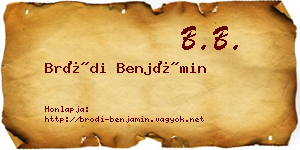 Bródi Benjámin névjegykártya